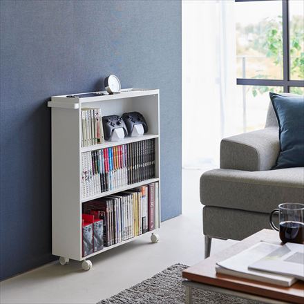 tower タワー ハンドル付き隠せるコミックラック ホワイト 1485