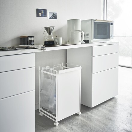 tower タワー 目隠し分別ダストワゴン 2分別 ホワイト 4330