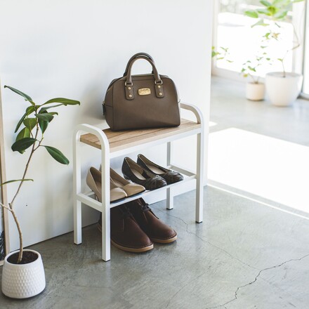 tower タワー 立ちやすいベンチシューズラック ホワイト 4787