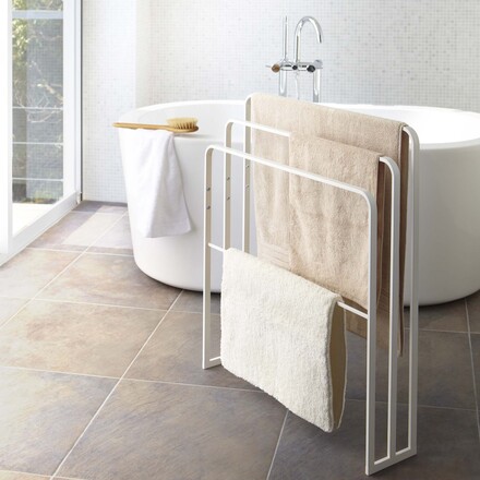 tower タワー 横から掛けられるバスタオルハンガー 3連 ホワイト 4979