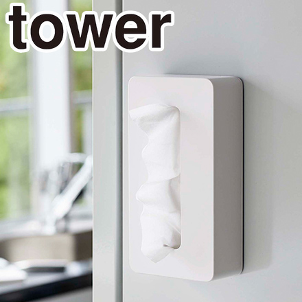 tower タワー マグネットコンパクトティッシュケース ホワイト 5094