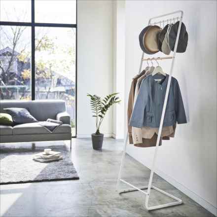 tower タワー 帽子収納フック付き コートハンガー ホワイト 6129