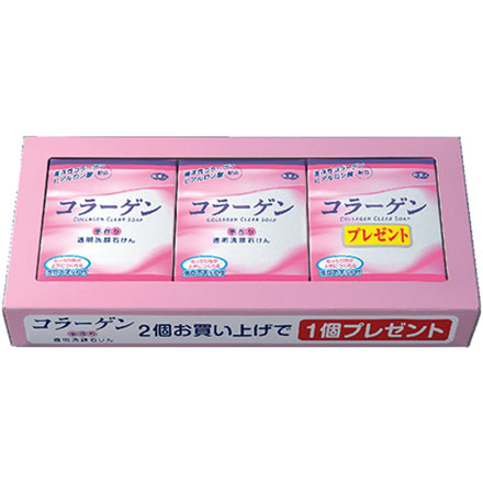 アズマ商事 透明洗顔石けん 100g 3個入 泡立てネット付 旅美人