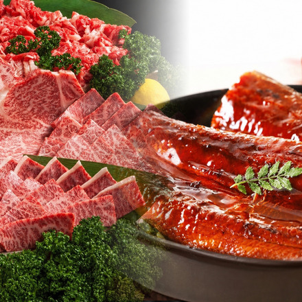国産 うなぎ 160-180g×2尾 ＆ 3種の部位 焼肉セット 【欲張りセット】