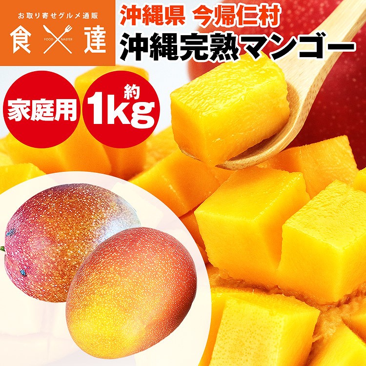マンゴー 沖縄 完熟マンゴー ご家庭用 1kg 今帰仁村 アップルマンゴー アーウィン種 冷蔵便 同梱不可 指定日不可