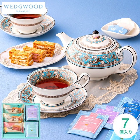 ミルフイユ＆ウェッジウッドティーバッグセット 7個 WWJ-01A 焼き菓子 ミルフィーユ 紅茶