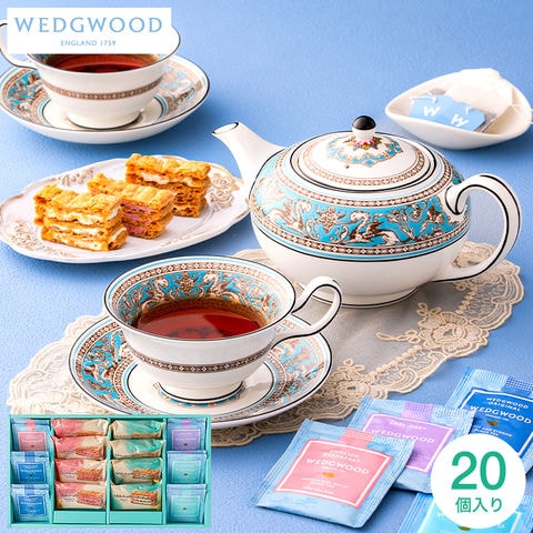 ミルフイユ＆ウェッジウッドティーバッグセット 20個 WWJ-04A 焼き菓子 ミルフィーユ 紅茶