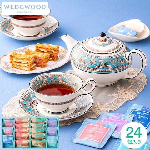 ミルフイユ＆ウェッジウッドティーバッグセット 24個 WWJ-05A 焼き菓子 ミルフィーユ 紅茶