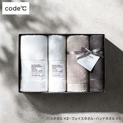 code℃ コードシー プレミアムタオルセット バスタオル 2枚 フェイスタオル ハンドタオル