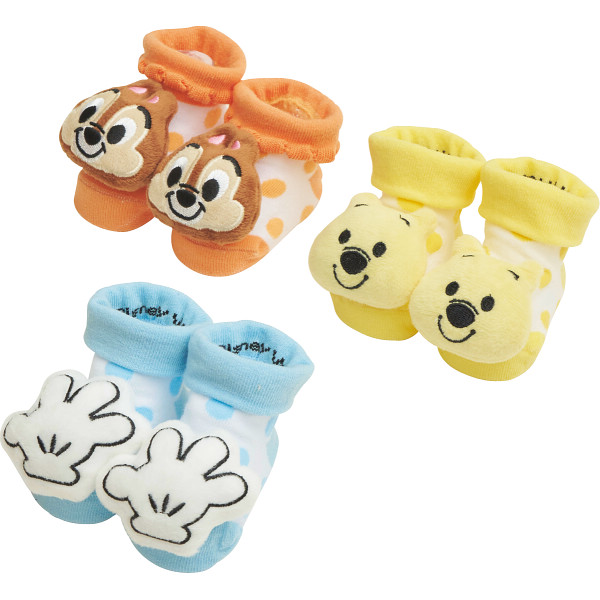ディズニー ぬいぐるみ付 ベビーソックス ブルー