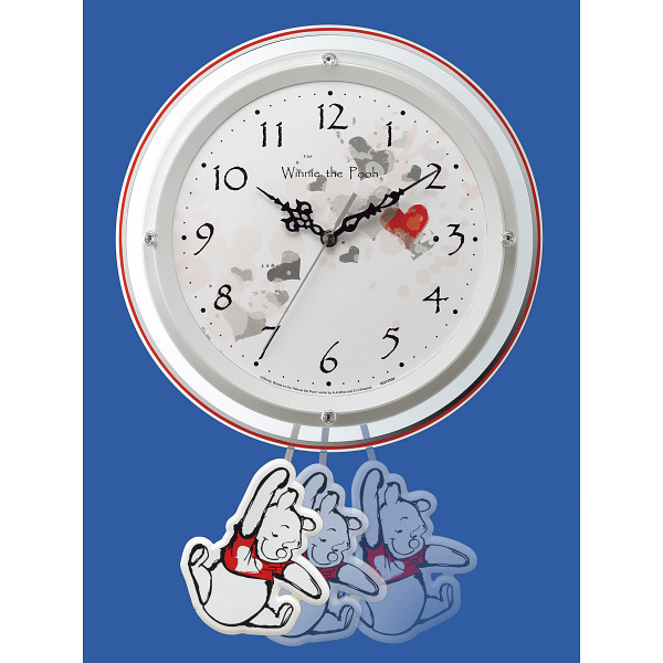 ディズニー くまのプーさん 振子付 電波掛時計