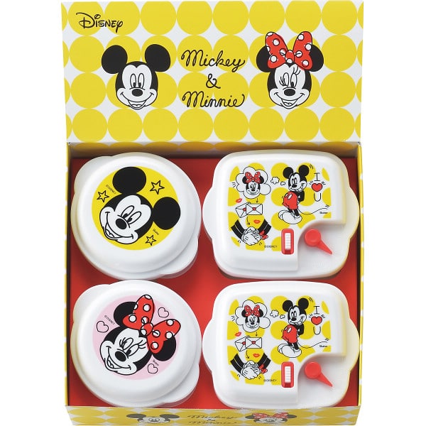 ディズニー　ミッキー＆ミニー　レンジ容器４点セット