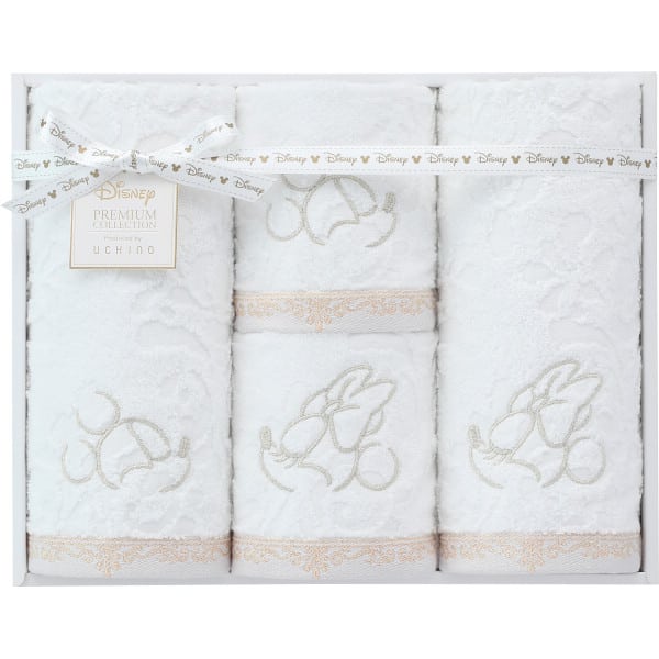 ディズニー　プレミアム　フェイス・ゲストタオルセット ホワイト