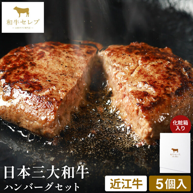 和牛セレブ 近江牛ハンバーグ5個 80g×5個セット(近江牛) 冷凍便 メーカー直送