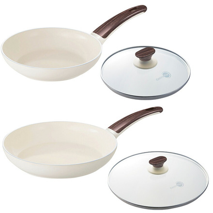 グリーンパン GREENPAN ウッドビー フライパン・ガラス蓋 4点セット