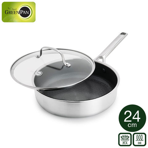 グリーンパン エーペックス 深型フライパン 24cm ガラス蓋付き CC010632-104
