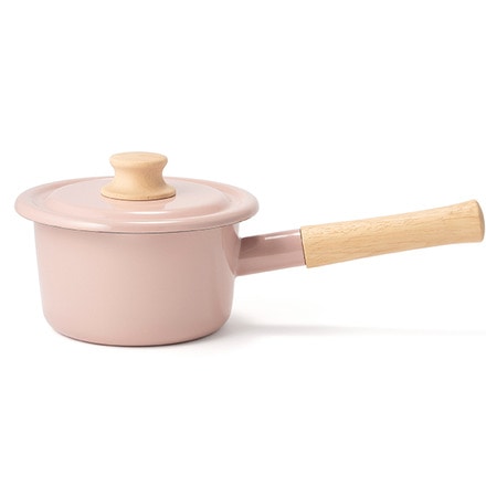 富士ホーロー コットン ミルクパン 14cm IH対応 1.2L アッシュピンク CTN-14M.AP