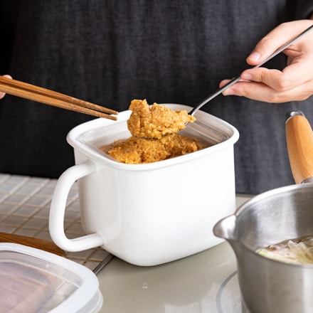 富士ホーロー 角型みそポット N-KP