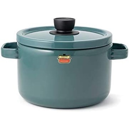 富士ホーロー 両手鍋 ソリッド ディープキャセロール 22cm IH対応 スモークブルー SD-22DW.SB