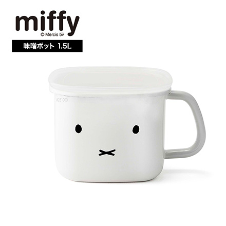 富士ホーロー ミッフィー 角型みそポット 角型ストックポット MFF-KP