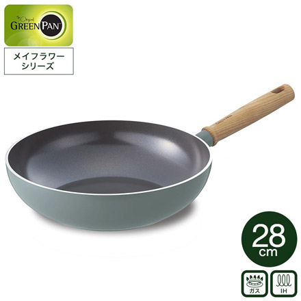 グリーンパン メイフラワー ウォックパン 28cm CC001904-001 IH対応 ガス火対応
