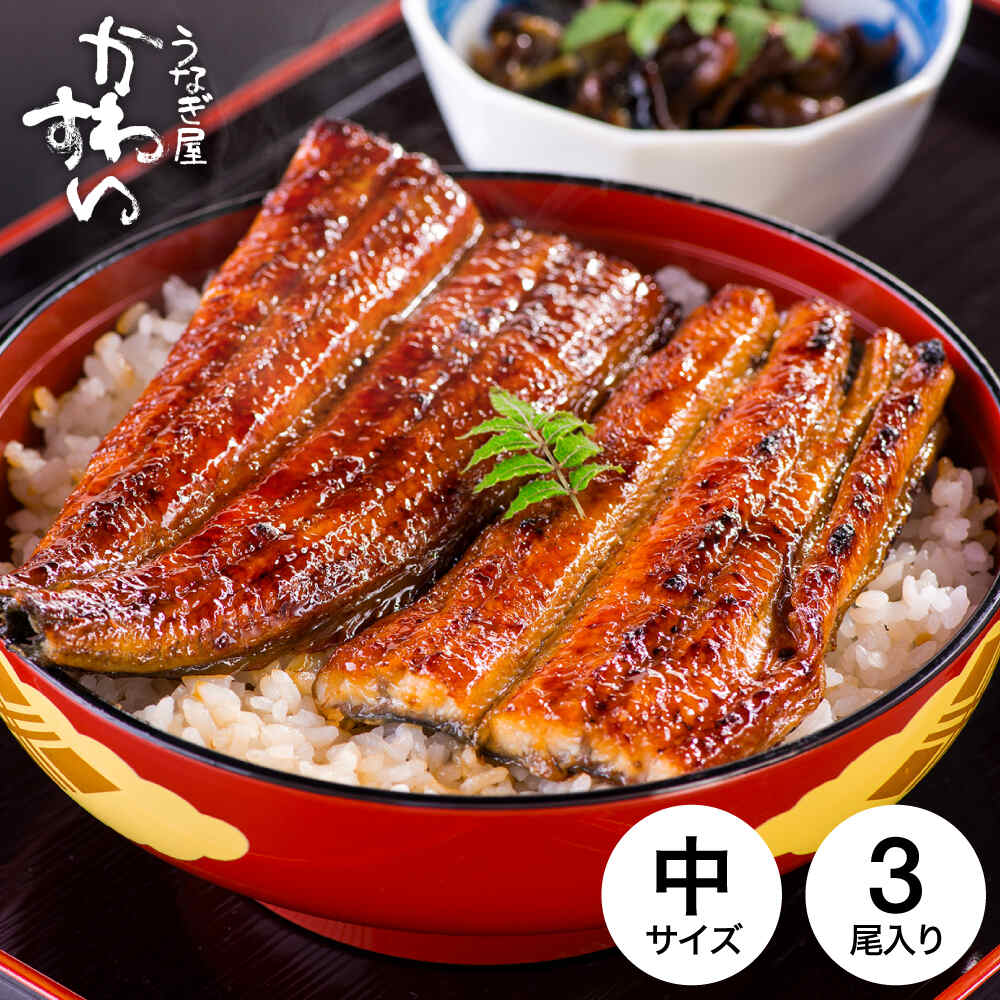 うなぎ 国産 うなぎ屋かわすい 国産うなぎ蒲焼長焼 中 120g×3本セット メーカー直送 冷凍便