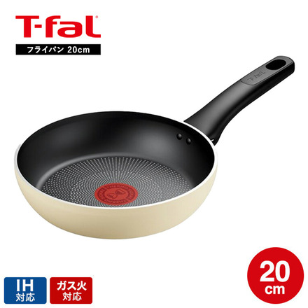 ティファール T-fal IHチタン・エクセレンス バニラベージュ フライパン 20cm G18202 IH対応 ガス火対応