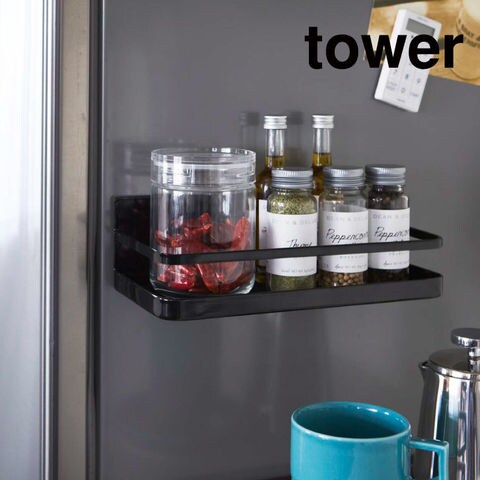 山崎実業 公式 tower マグネットスパイスラック タワー ブラック 2523