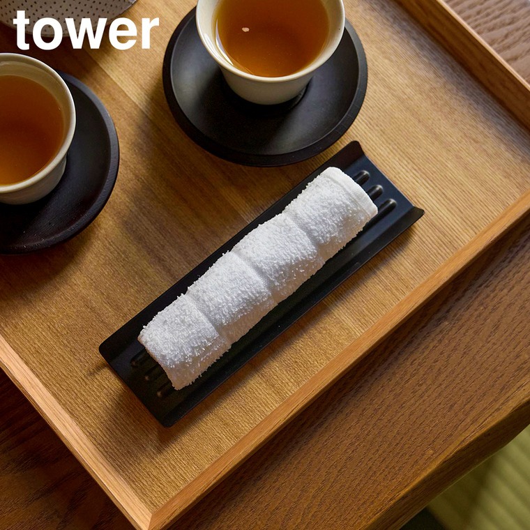 tower おしぼりトレー タワー 山崎実業 11058 11059 ホワイト ブラック / ブラック