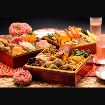 冷凍おせち 2～3人前 博多久松 本格定番和洋中おせち「初赤重」6.5寸三段重【販売終了日：2025月12月10日】