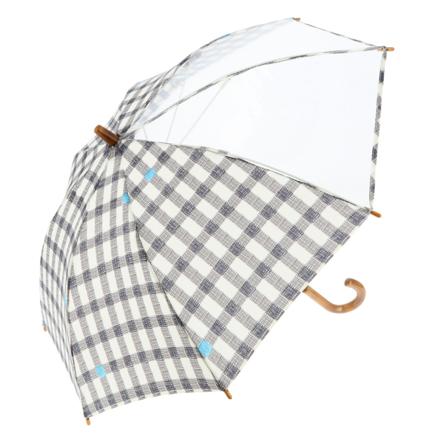 392plusm キッズ傘 45cm 50cm 手開き傘45cm gingham.BK