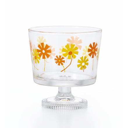 アデリア レトロ 脚付きデザート皿 深型 浅型 デザート皿深型 アリス/オレンジ