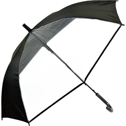 学童 2コマ透明傘 ジャンプタイプ 55cm 黒