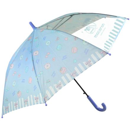 ATTAIN 女児 キッズ長傘 50cm マカロン/サックス