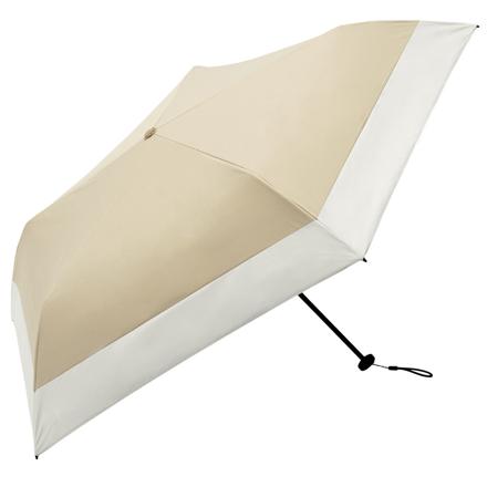 becauSe ビコーズ PUコーティング スーパーライト 晴雨兼用 折傘 軽量折りたたみ傘 バイカラー/ベージュ