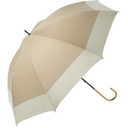 because ビコーズ PUコーティング 晴雨兼用 長傘 バイカラー/ベージュ