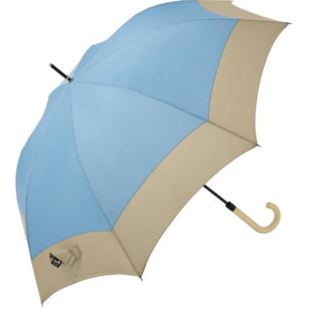 U-DAY スムースジャンプ 長傘 バイカラー/サックスブルー