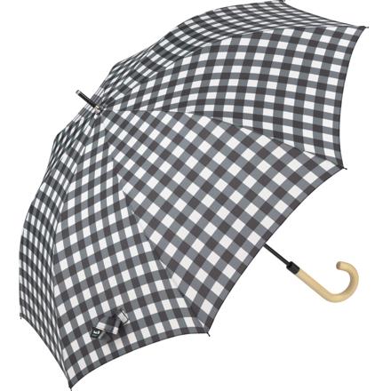 U-DAY スムースジャンプ 長傘 ギンガム/ブラック