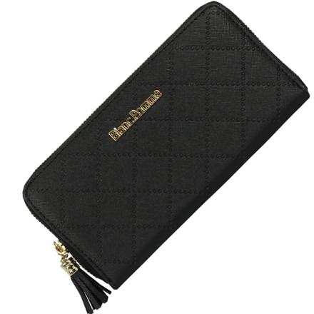 Blanc Pomme ロゴプレート長財布 ブラック