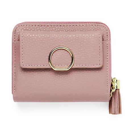 Blanc Pomme タッセル付ミニウォレット ライトピンク