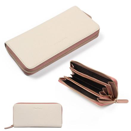 Blanc Pomme ブランポム 本革バイカラー長財布 オフホワイト