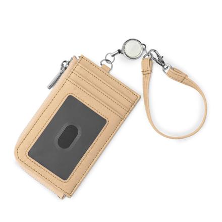 Blanc Pomme リールストラップ付きパスケース ベージュ