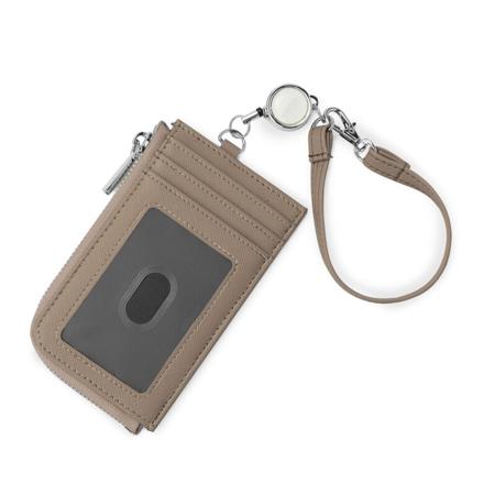 Blanc Pomme リールストラップ付きパスケース グレージュ