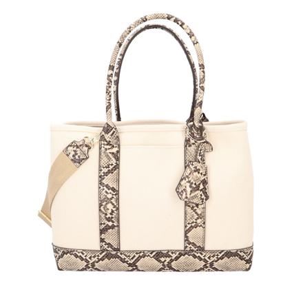 cache cache カシュカシュ ショルダー付きキャンバストート大 パイソン