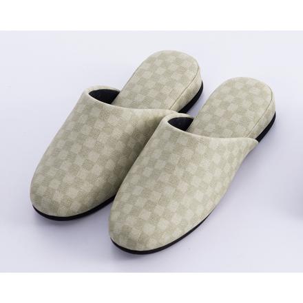 合皮スリッパ チェッカー Lサイズ ベージュ