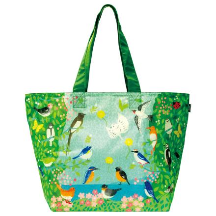 デザイナーズコラボ 簡易保冷機能付きショッピングバッグ 森のさえずり