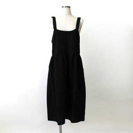 フレアギャザークロスエプロン ブラック