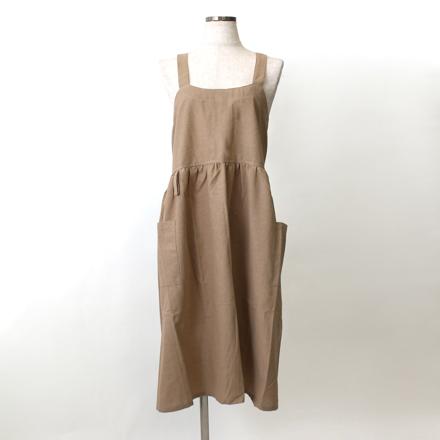 フレアギャザークロスエプロン ベージュ