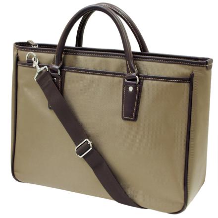 かっちりビジネス G-1001 ビジネスバッグ ベージュｘチョコ