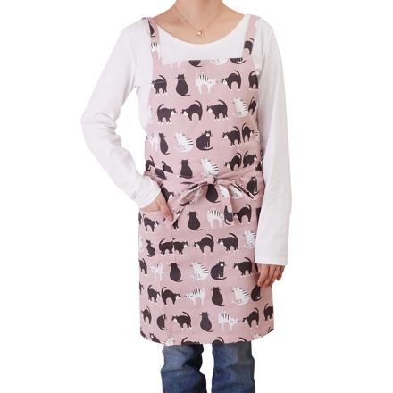 habituel 前結び デイリー エプロン Oreo.ピンク